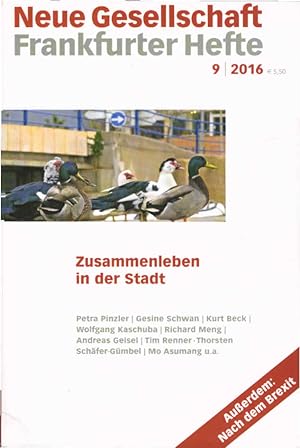 Neue Gesellschaft. Frankfurter Hefte Nr. 9: Zusammenleben in der Stadt.