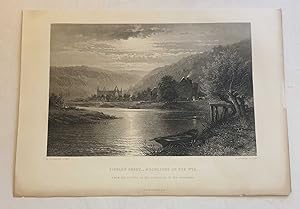 Tintern Abbey, Moonlight on the Wye, c.1875 Engraving by Cousen