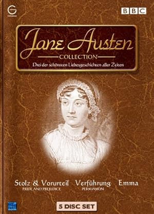 Bild des Verkufers fr Jane Austen Collection: Stolz und Vorurteil, Emma, Verfhrung [5 DVDs] Drei der schnsten Liebesgeschichten, FSK 12 zum Verkauf von Antiquariat Buchkauz