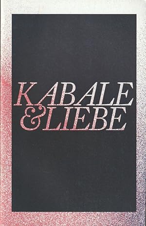 Seller image for Programmheft Friedrich Schiller KABALE UND LIEBE Schauspiel Leipzig 2014 for sale by Programmhefte24 Schauspiel und Musiktheater der letzten 150 Jahre