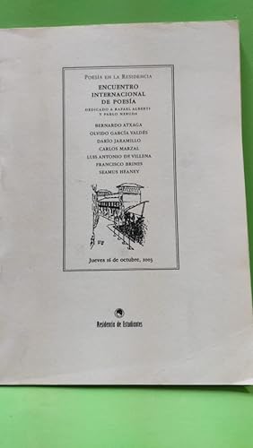 Seller image for POESA EN LA RESIDENCIA. Encuentro Internacional de Poesa. for sale by ABACO LIBROS USADOS