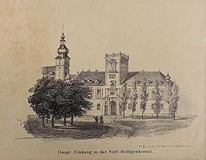 Bild des Verkufers fr Haupt Eingang in das Stift Heiligenkreuz. Lithographie von J. Trentsensky aus "Wiens Vorstdte und malerische Umgebung". Wien, J. Trentsensky um 1830, 18,5 x 23 cm (Blattgr.) zum Verkauf von Antiquariat Johannes Mller