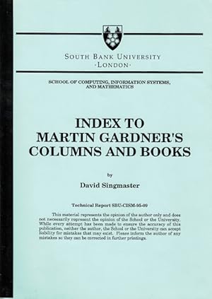 Imagen del vendedor de Index to Martin Gardner's columns and books a la venta por Rulon-Miller Books (ABAA / ILAB)