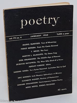 Seller image for Poetry, January 1952, vol. 79 no. 4, $5.00 a year for sale by Bolerium Books Inc.