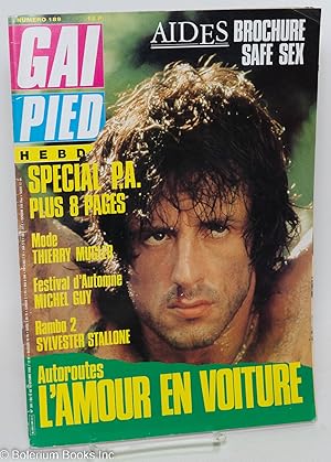 Image du vendeur pour Gai pied hebdo no. 189 du 12 au 18 Octobre 1985: AIDS: Brochure Safe Sex mis en vente par Bolerium Books Inc.