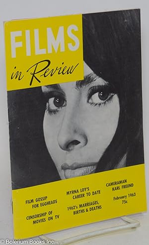 Immagine del venditore per Films in Review: vol. 14, #2, February 1963: Sophia Loren cover venduto da Bolerium Books Inc.