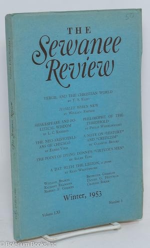 Bild des Verkufers fr The Sewanee Review: vol. 61, #1, Winter 1953: Virgil & the Christian World zum Verkauf von Bolerium Books Inc.