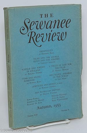 Bild des Verkufers fr The Sewanee Review: vol. 61, #4, Autumn 1953: Originality zum Verkauf von Bolerium Books Inc.