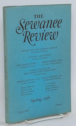 Bild des Verkufers fr The Sewanee Review: vol. 64, #2, Spring 1956: Myth & the Literary Scruple zum Verkauf von Bolerium Books Inc.