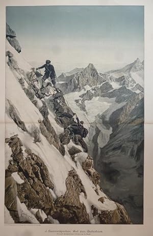 farbiger Kunstdruck - Auf dem Matterhorn.