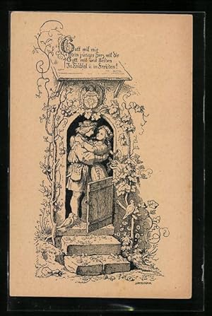 Bild des Verkufers fr Knstler-Ansichtskarte Ludwig Richter: Frs Haus - Gott mit uns zum Verkauf von Bartko-Reher