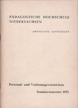 Seller image for Personal- und Vorlesungsverzeichnis : Sommersemester 1971 for sale by Schrmann und Kiewning GbR