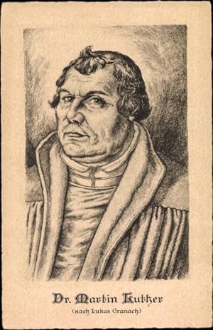 Künstler Ansichtskarte / Postkarte Cranach, Lukas, Reformator Martin Luther, Portrait