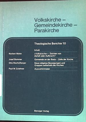 Immagine del venditore per Volkskirche - Gemeindekirche - Parakirche. Theologische Berichte ; 10 venduto da books4less (Versandantiquariat Petra Gros GmbH & Co. KG)