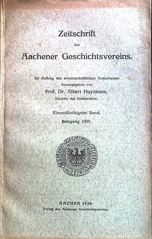 Bild des Verkufers fr Zeitschrift des Aachener Geschichtsvereins. Einundfnfzigster Band Jahrgang 1929. zum Verkauf von books4less (Versandantiquariat Petra Gros GmbH & Co. KG)