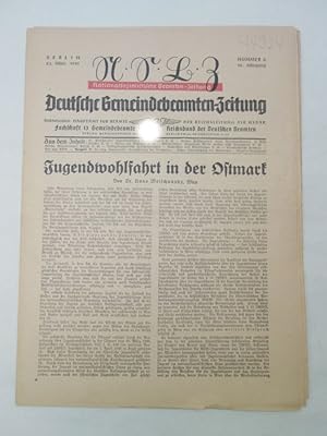 Seller image for Deutsche Gemeindebeamten-Zeitung. Fachschaft "Gemeindeverwaltungen" im Reichsbund der Deutschen Beamten. 10. Jahrgang Nr. 6 vom 23. Mrz 1941 for sale by Galerie fr gegenstndliche Kunst