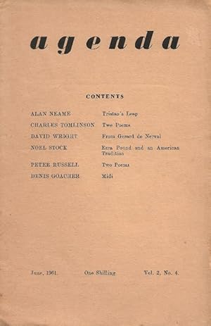 Bild des Verkufers fr Agenda, Vol.2, No.4, June 1961 zum Verkauf von Cameron House Books