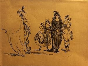 Don Giovanni mit Donna Anna, Donna Elvira und Zerlina. Lithographie.