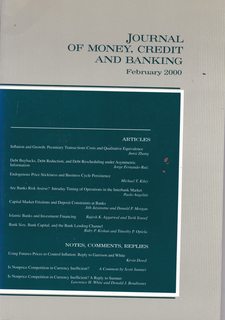 Journal of Money, Credit and Banking Vol. 32 No. 1 Feb 2000