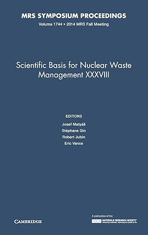 Bild des Verkufers fr Scientific Basis for Nuclear Waste Management XXXVIII zum Verkauf von moluna