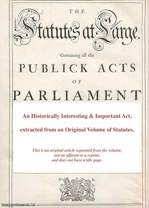 c.23. An Act for Licensing and Regulating Hackney Coaches and Chairs, and for Charging certain Ne...
