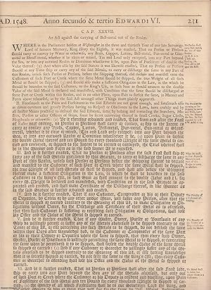 An Act Against The Carrying of Bell-Metal out of The Realm. 1548.