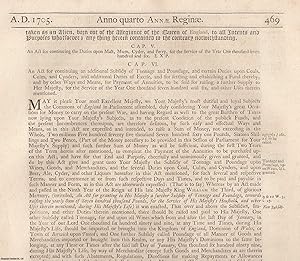 c. 6. An Act for Tonnage and Poundage, and certain Duties upon Coals, Culm, and Cynders, and Addi...