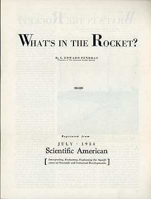Imagen del vendedor de WHAT'S IN THE ROCKET? . [cover title] a la venta por Currey, L.W. Inc. ABAA/ILAB