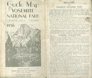 Seller image for Guide map Yosemite National Park open all year 1936[.] United States Department of the Interior Harold L. Ickes, Secretary National Park Service Arno B. Cammerer, Director [cover title] for sale by Currey, L.W. Inc. ABAA/ILAB