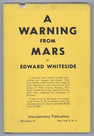 Seller image for A WARNING FROM MARS for sale by Currey, L.W. Inc. ABAA/ILAB