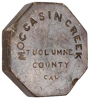 Seller image for CALIFORNIA GOLD RUSH RELIC. OCTAGONAL POLISHED STONE SOUVENIR FROM MOCCASIN CREEK, TUOLUMNE COUNTY, CALIFORNIA, DATED 4 JULY 1859 for sale by Currey, L.W. Inc. ABAA/ILAB