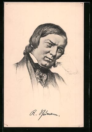 Ansichtskarte Komponist Robert Schumann im Portrait