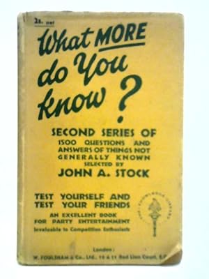 Immagine del venditore per What More Do You Know? Second Series venduto da World of Rare Books