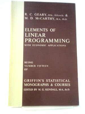 Bild des Verkufers fr Elements of Linear Programming With Economic Applications. First Edition. zum Verkauf von World of Rare Books