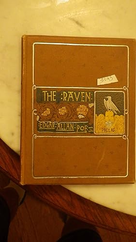 Seller image for The Raven, by Edgar Allan Poe , Poem, 1883 ON COPYRIGHT , 1st edition THUS, 1ST Printing Scarce Vintage copy, illustrated b/w BY W. L. TAYLOR, of one of Poe's most famous works, Approx 7 X 5 1/2 inches with Lovely Cover Gothic classic book , narrative poem, It is noted for its musicality, stylized language, and supernatural atmosphere. It tells of a talking raven's mysterious visit to a distraught lover, tracing the man's slow descent into madness. The lover, often identified as being a student, is lamenting the loss of his love, Lenore. for sale by Bluff Park Rare Books