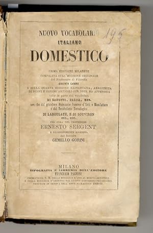 Nuovo vocabolario italiano domestico. Prima edizione milanese compilata sull'edizione originale (...