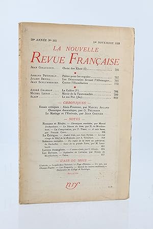 Bild des Verkufers fr Miroir de la tauromachie - In La Nrf N302 du 1er Novembre 1938 zum Verkauf von Librairie Le Feu Follet