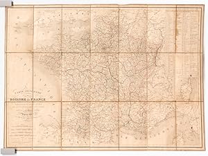 Image du vendeur pour Carte itinraire du Royaume de France, indiquant toutes les Routes de Poste, ainsi que les dpartementales et les Canaux mis en vente par Librairie du Cardinal