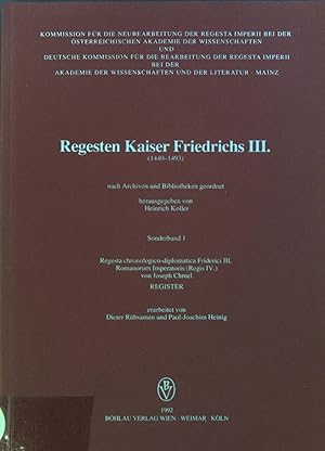 Seller image for Regesten Kaiser Friedrichs III. (1440-1493) nach Archiven und Bibliotheken geordnet. Sonderband 1. for sale by books4less (Versandantiquariat Petra Gros GmbH & Co. KG)