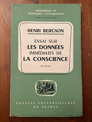 Image du vendeur pour Essai sur les donnes immdiates de la conscience mis en vente par Librairie des Possibles