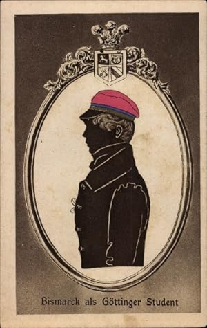 Studentika Scherenschnitt Ansichtskarte / Postkarte Bismarck als Göttinger Student