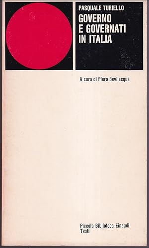 Seller image for Governo e governati in Italia A cura di Piero Bevilacqua for sale by Libreria Tara