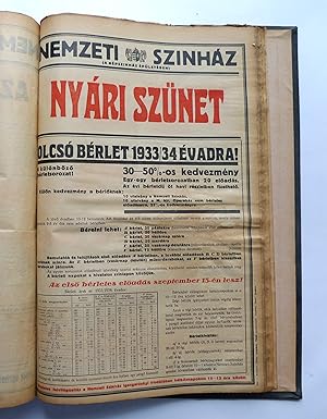 Nemzeti Szinház. Hungarian National Theatre, Budapest. A bound collection of 285 theatre bills fo...