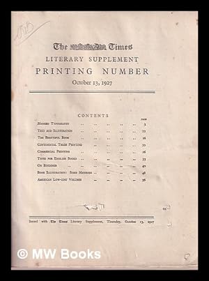Immagine del venditore per The Times literary supplement printing number, October 13, 1927 venduto da MW Books Ltd.