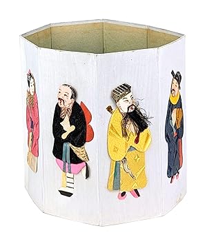 Tabletop Candle Screen Depicting the Eight Immortals