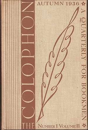 The Colophon new series - A Quarterly for Bookmen. Volume II, New Series, Number 1, Autumn 1936