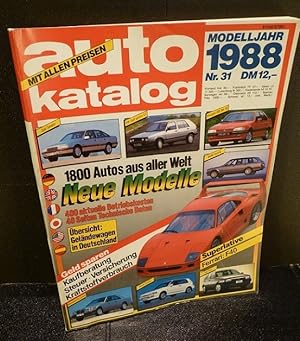 Auto Katalog Modelljahr 1988 [Auto-Katalog / Autokatalog]. 1800 Autos aus aller Welt, 31. Ausgabe...