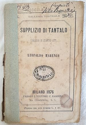 SUPPLIZIO DI TANTALO COMMEDIA IN QUATTRO ATTI,