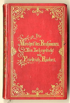 Immagine del venditore per Die Weisheit des Brahmanen. Ein Lehrgedicht. Vierte Auflage. venduto da Antiquariat an der Linie 3