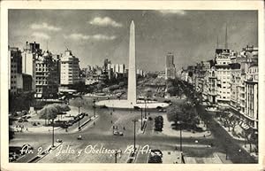 Ansichtskarte / Postkarte Buenos Aires Argentinien, Avenida 9 de Julio y Obelisco